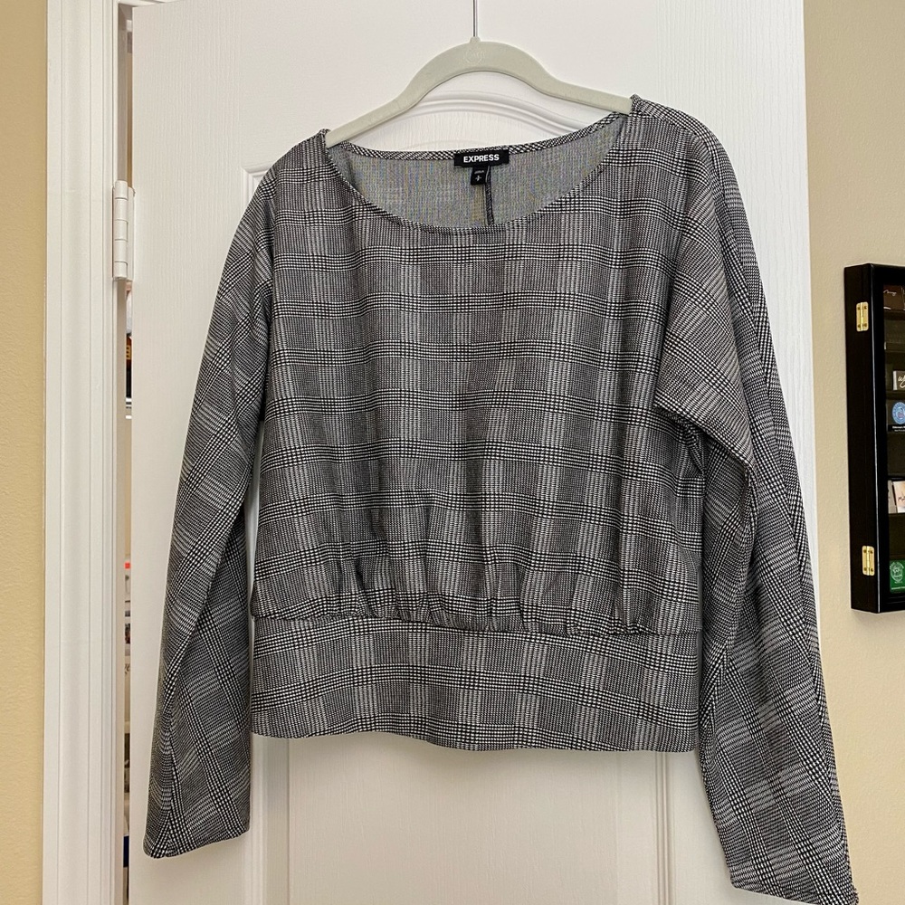 Plaid Dolman Sleeve Top